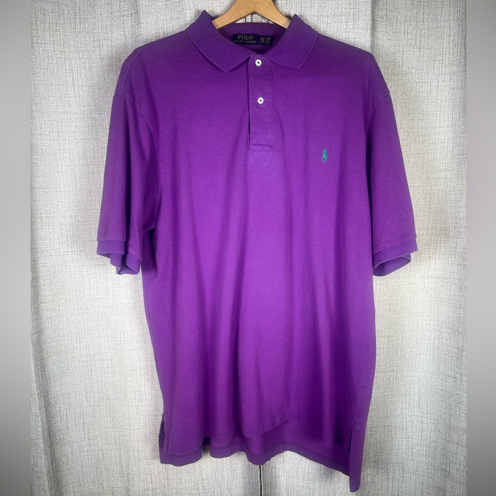 Polo Ralph Lauren Polo Shirt Short Sleeve Men’s Size XLT Tall Purple Cotton EUC